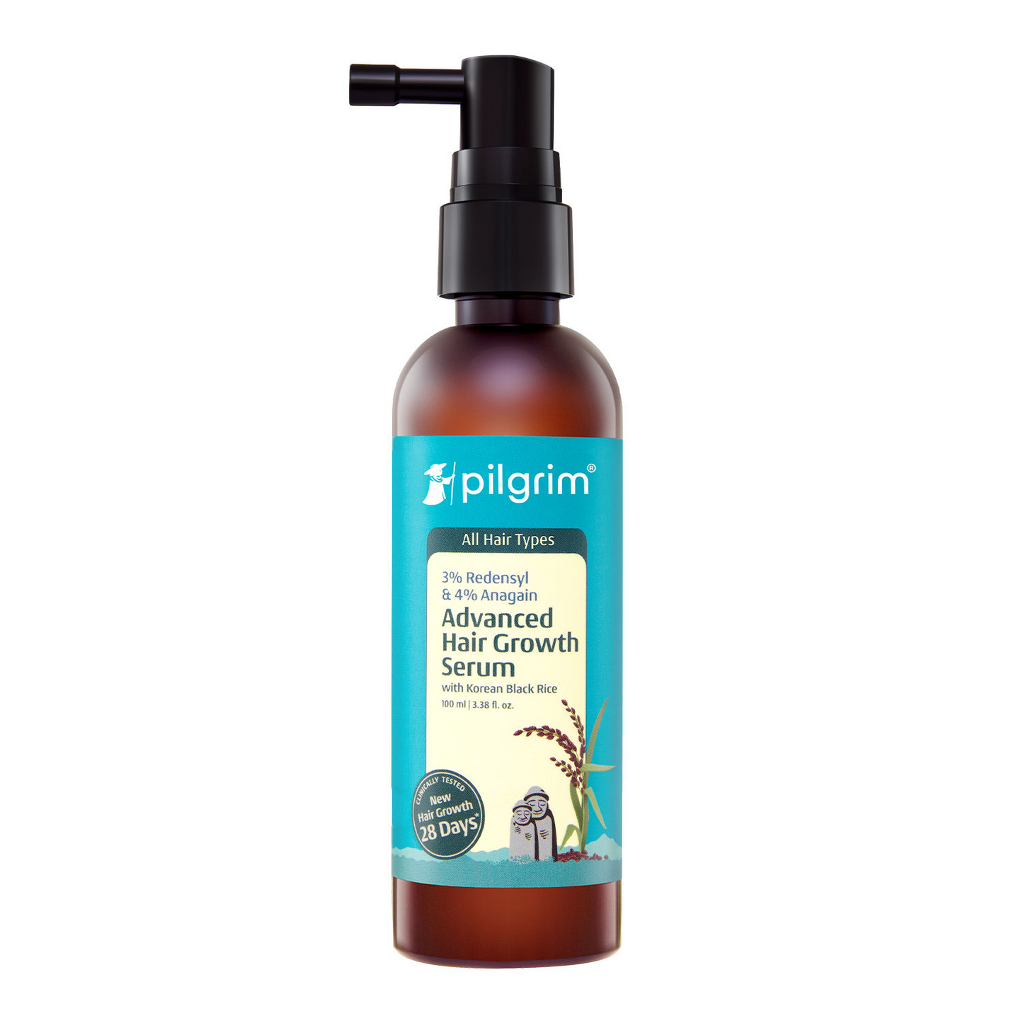 Pilgrim Redensyl 3% + Anagain 4% + 5% Capilia Stem Advanced Hair Growth Serum with Korean Black Rice