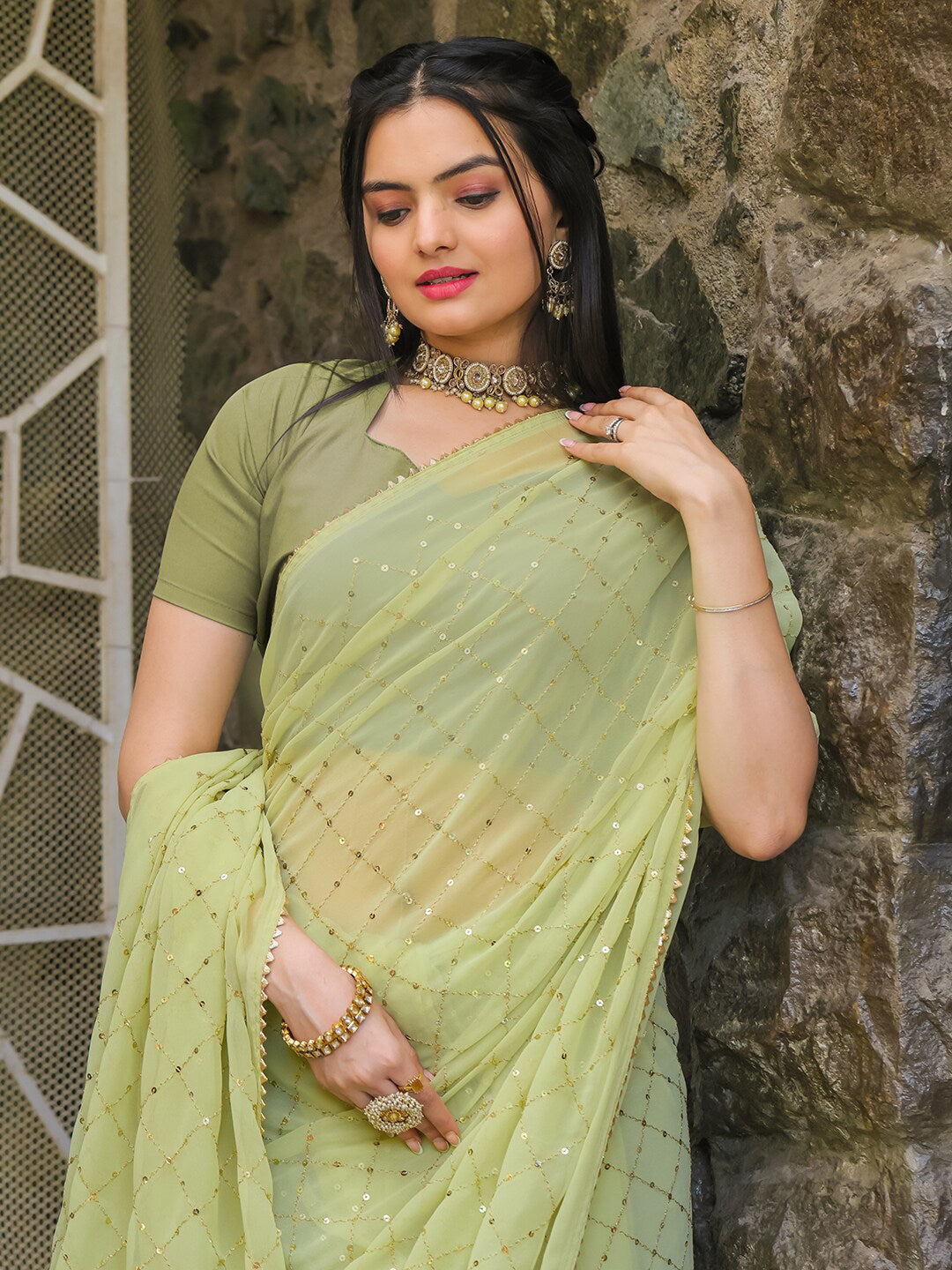 Tikhi Imli Embellished Sequinned Saree