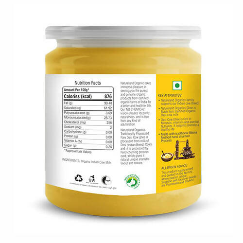 Nature Land Organics Premium Cow Desi Ghee | Cultured Pure Desi Ghee | Healthy & Organic Cow Ghee