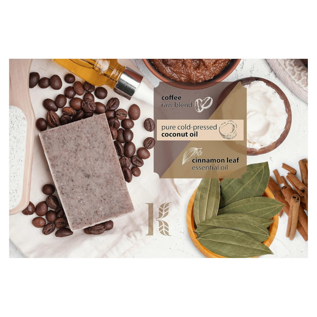 Kaprica Natural Handcrafted Cold Pressed Coconut Oil Soap With Coffee & Cinnamon