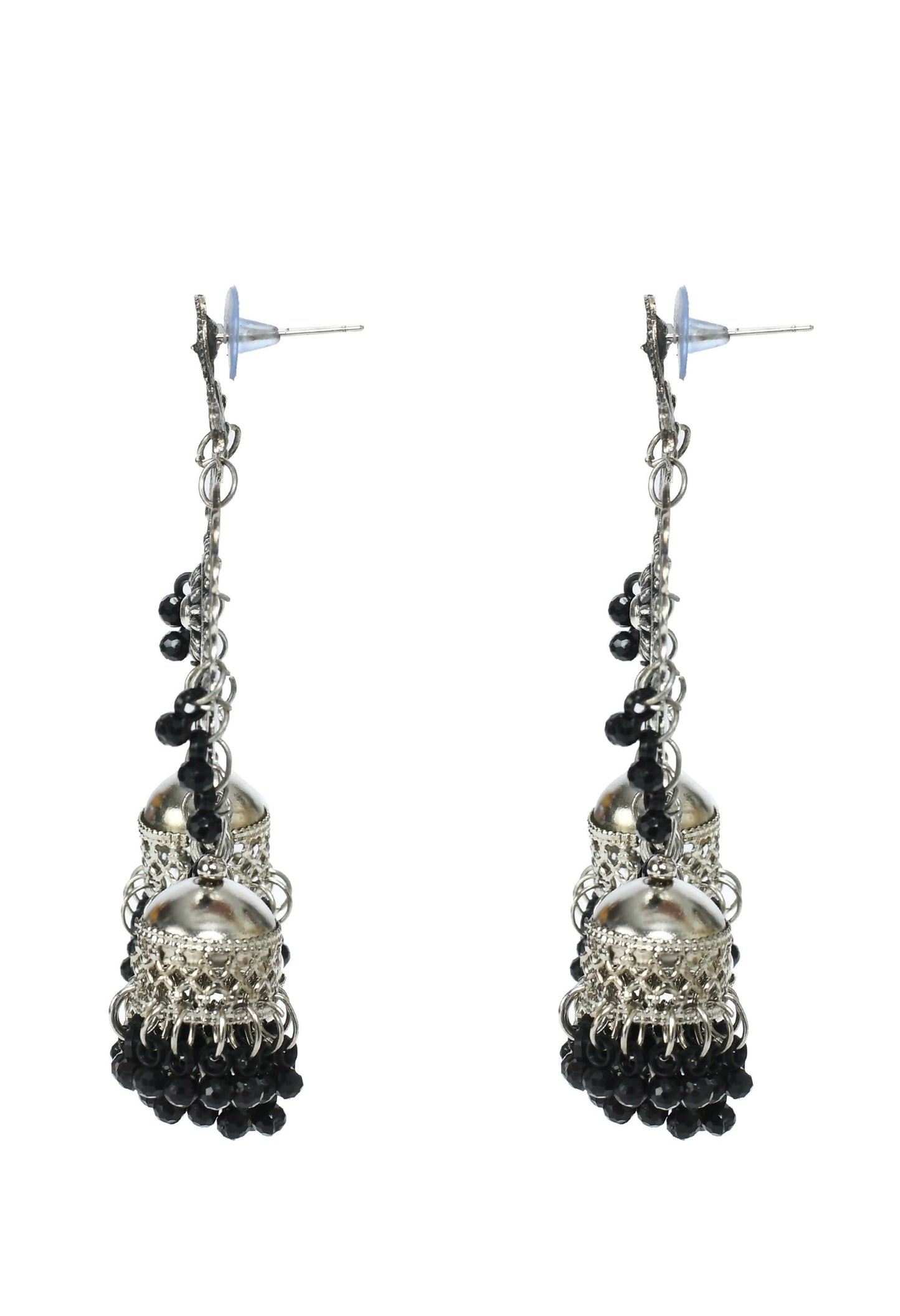 Mominos Fashion Johar Kamal Jhumkas With Maang Tikka Earrings