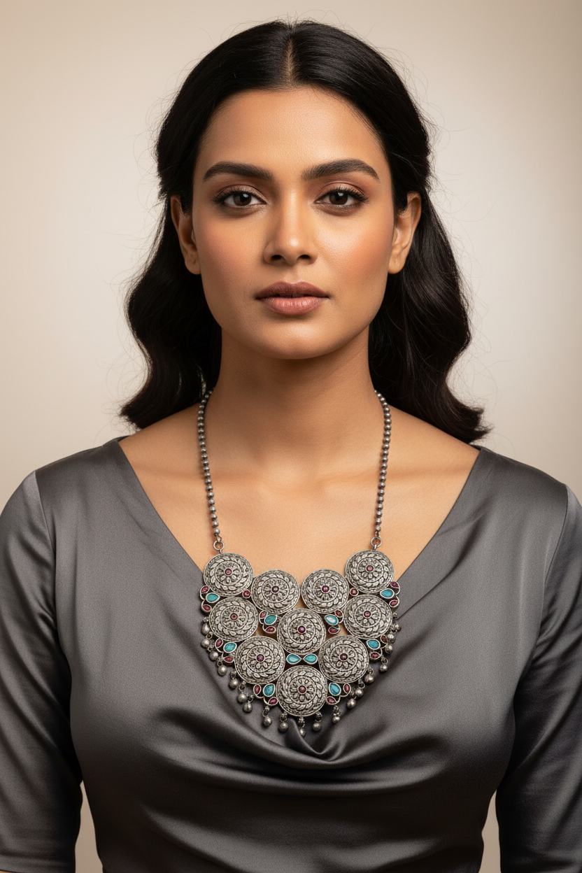 Banjara necklace | oxidized silver jewelry