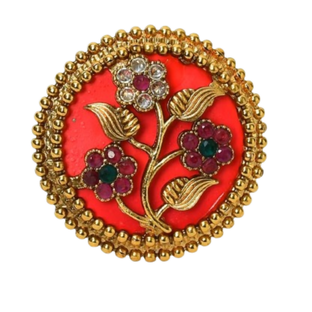 Joban Fashion Women Golden White Ruby Finger Ring