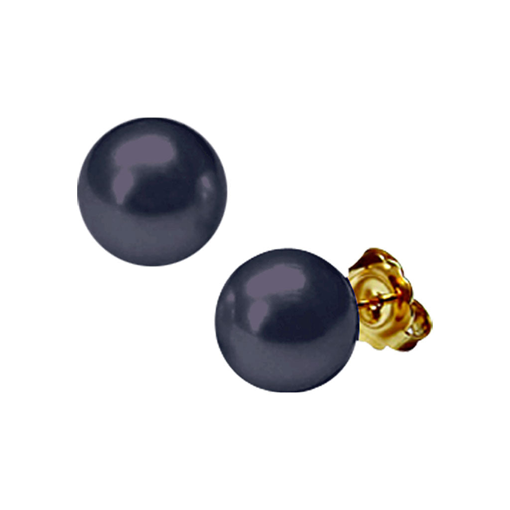 J Pearls Black Button Pearl Tops - Real Pearl Jewelry