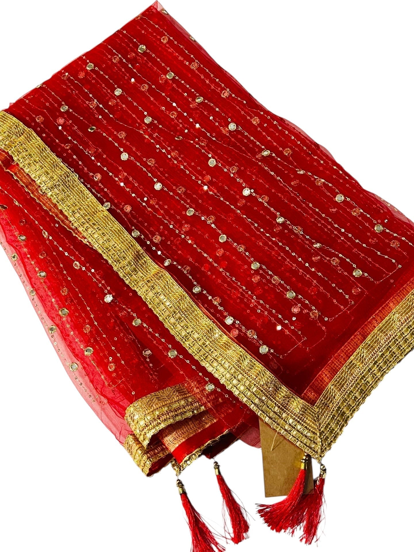 Red net dupatta