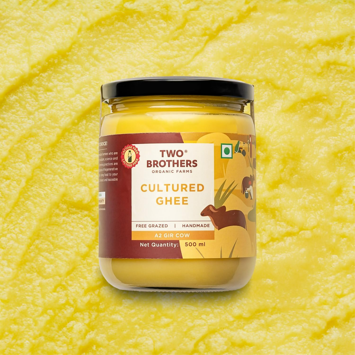 Two Brothers Organic Farms A2 Ghee Butter Organic Grass Fed From Gir Cow