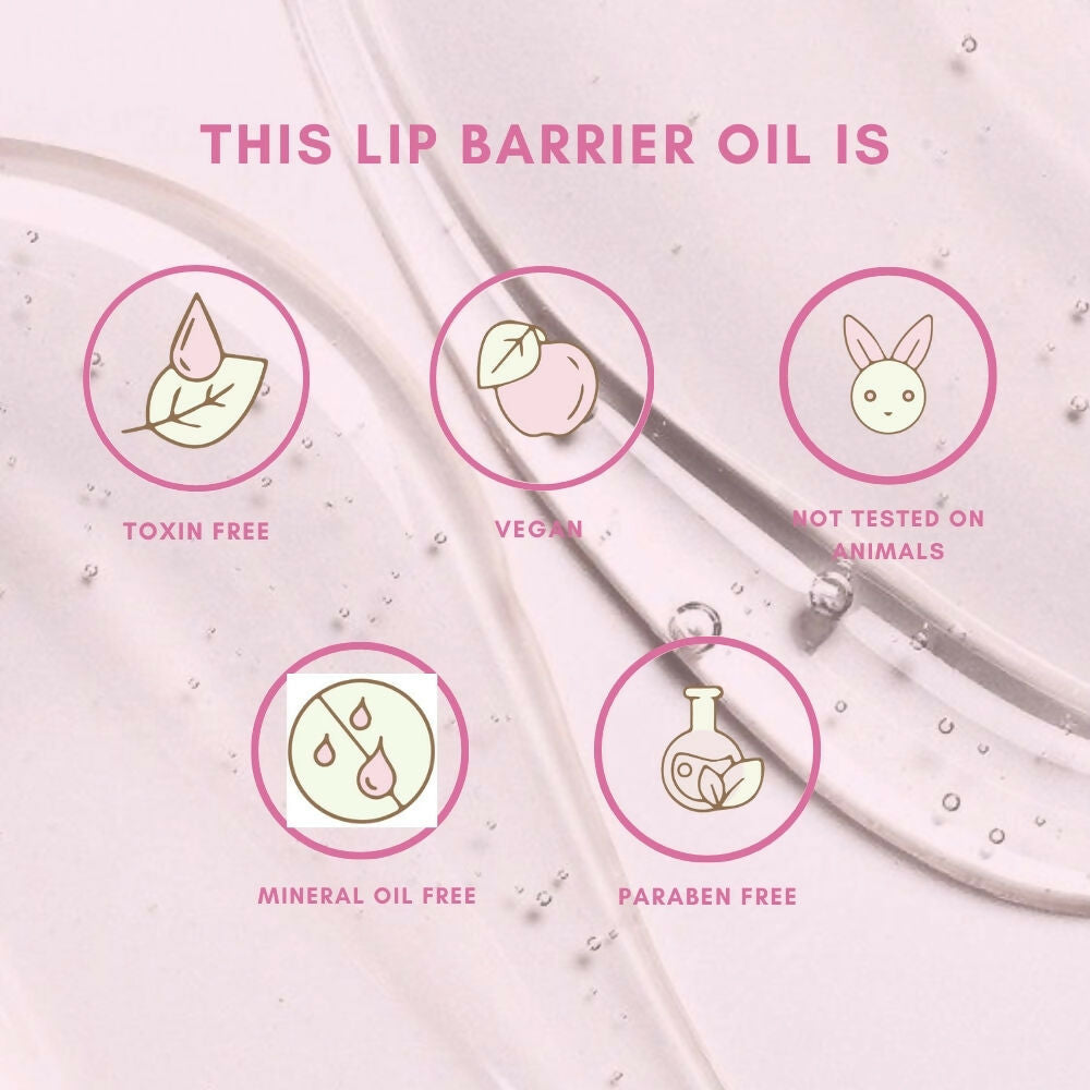 The Skin Diet Company Lip Barrier Oil Clear Gloss with Peptides Hydrates, For Dry & Pigmented Lips