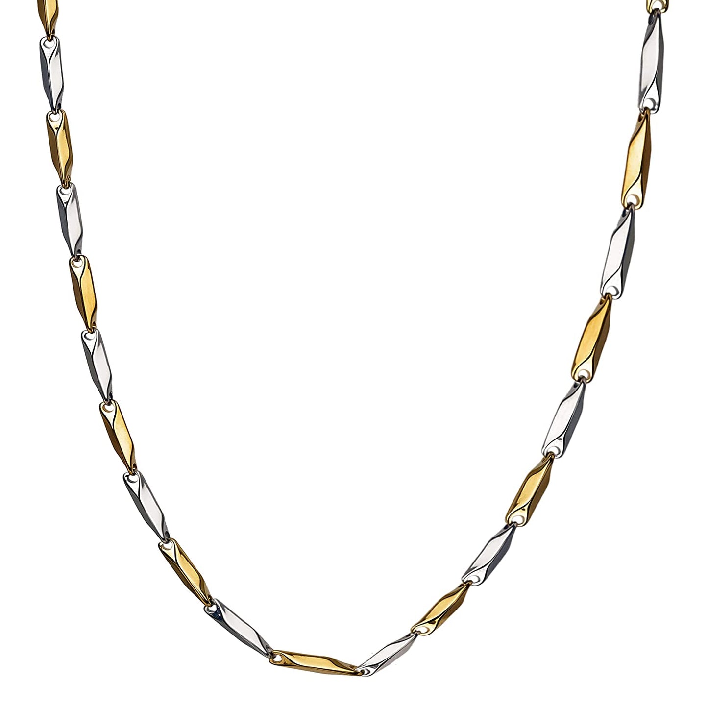 Rhodium-Plated Alloy Two Tone Stylish Chain - The Pari