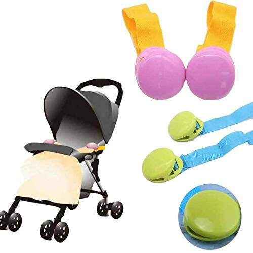 Safe-O-Kid Baby Stroller Clip, Glossy Blanket Clip Stroller, Pram/Buggy Accessories For Baby, Pink