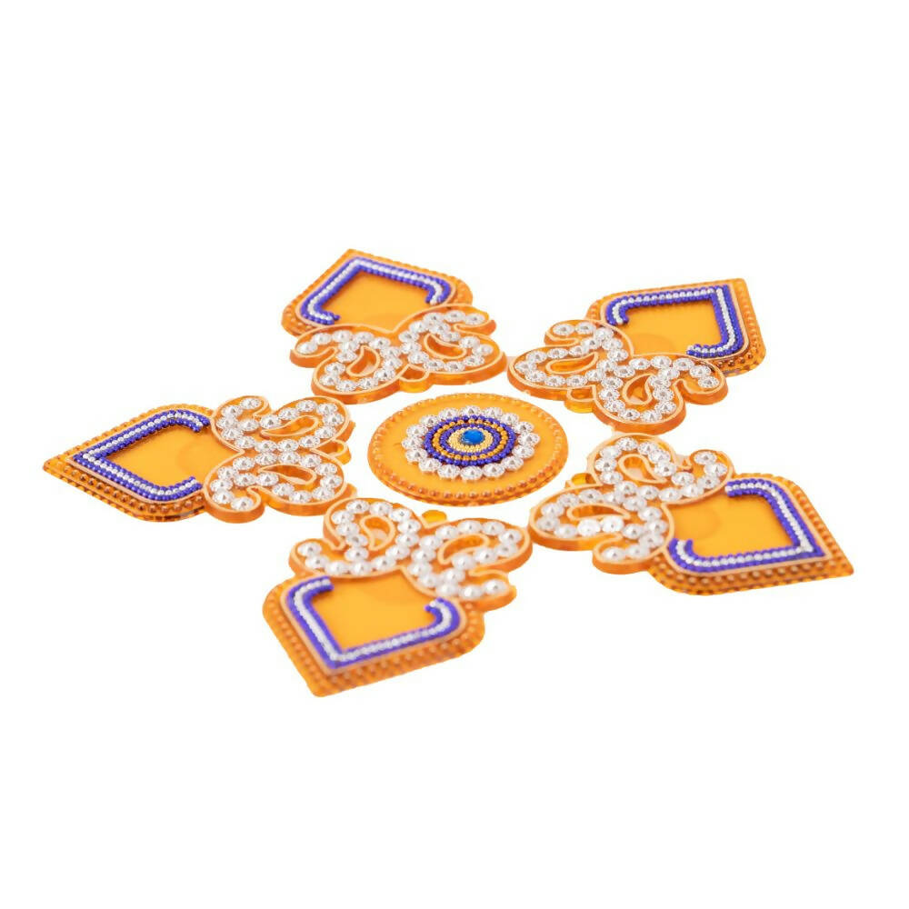 Kundan HandiKrafts Designer Double Kairi Rangoli Yellow (Baby)