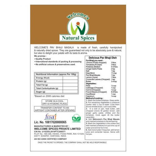Welcome’s Natural Spices Pav Bhaji Masala Powder