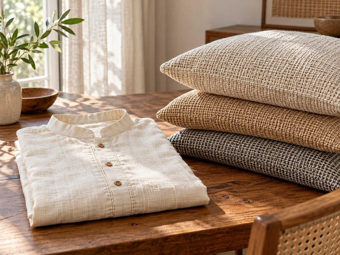 Unbranded cotton clothing and home textiles, generated illustration