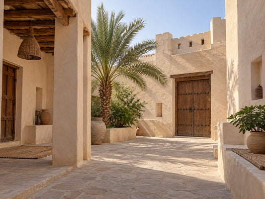 Generic Gulf courtyard, generated illustration