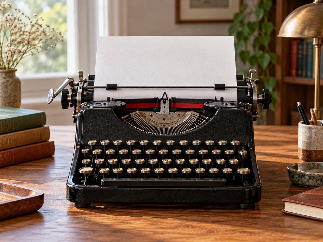 Generic manual typewriter, generated illustration
