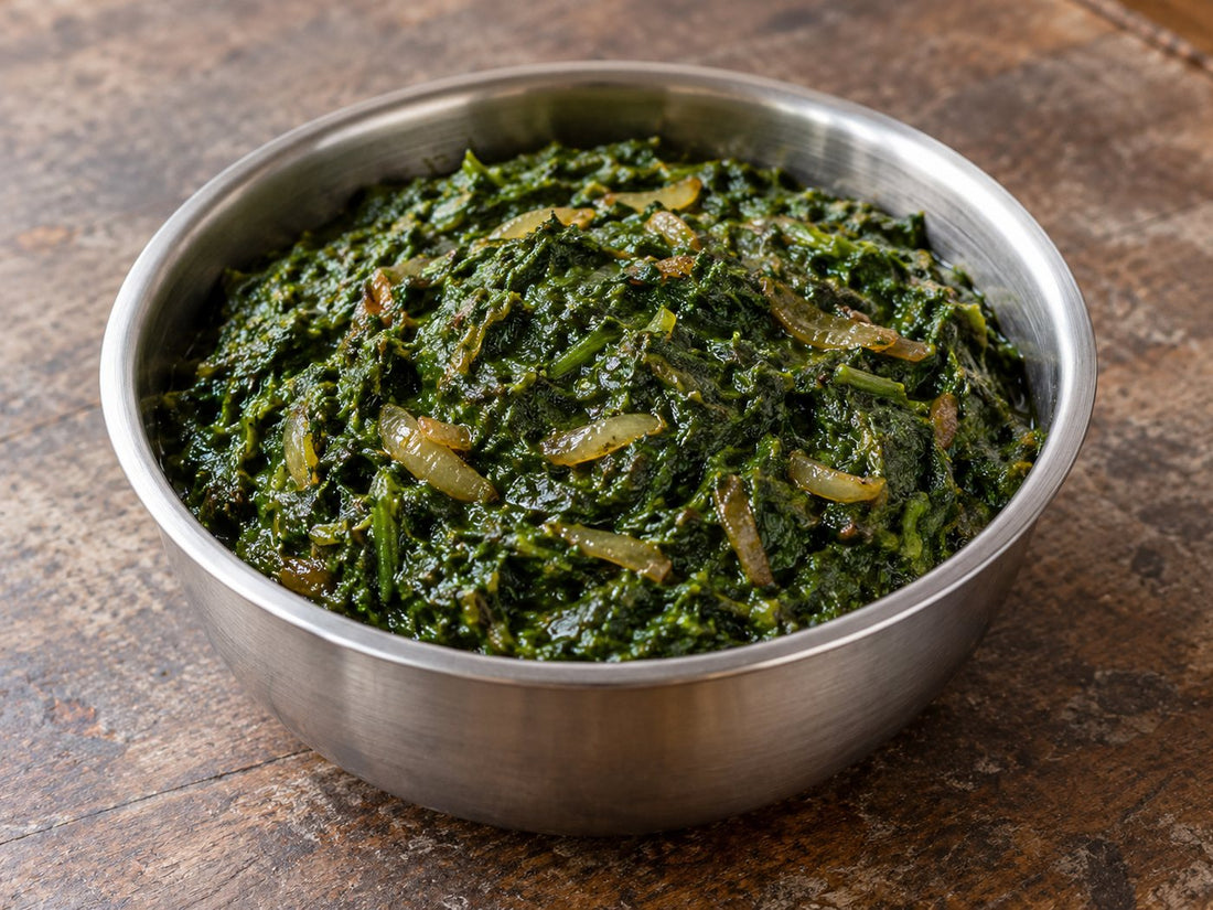 Mustard-greens and spinach saag, generated illustration