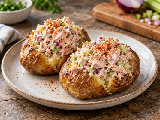 Tuna crunch jacket potatoes, generated illustration