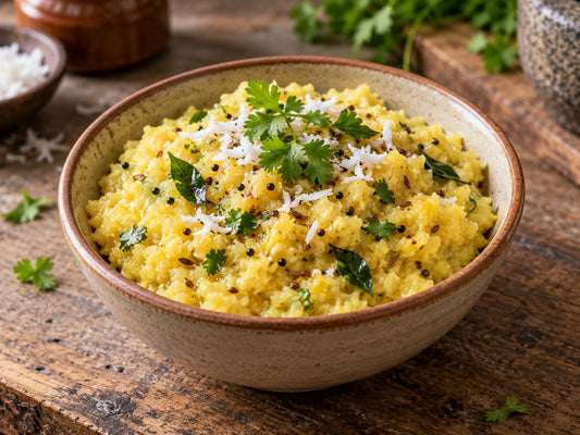 Bhutte ka kees with coconut and coriander, generated illustration