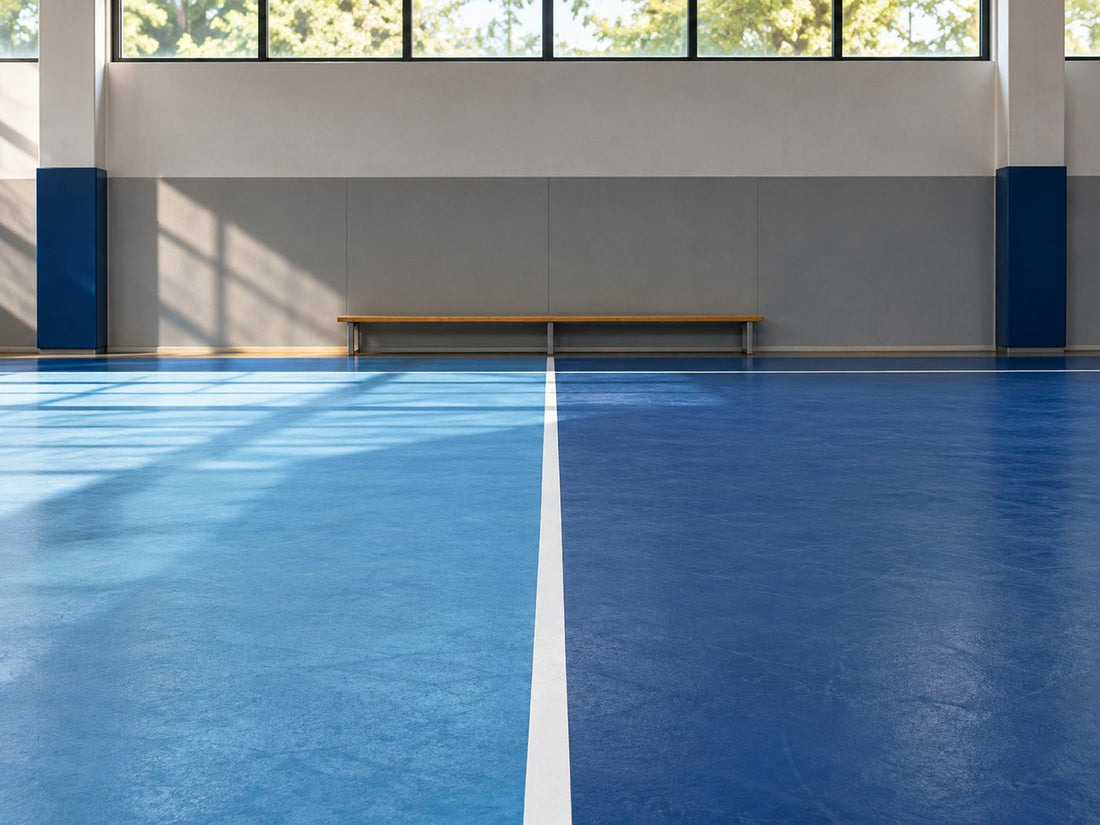An empty divided sports mat, generated illustration