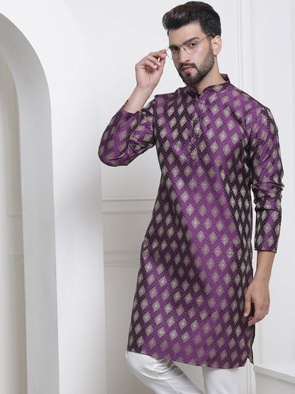 Sojanya Ethnic Motifs Woven Design Jacquard Regular Kurta