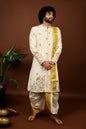 Off White Embroidered Sherwani by Hilo Design