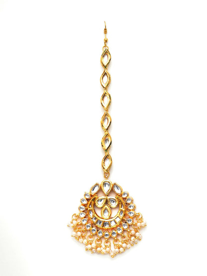 Kundan Maang Tikka (Gold) - Ruby Raang