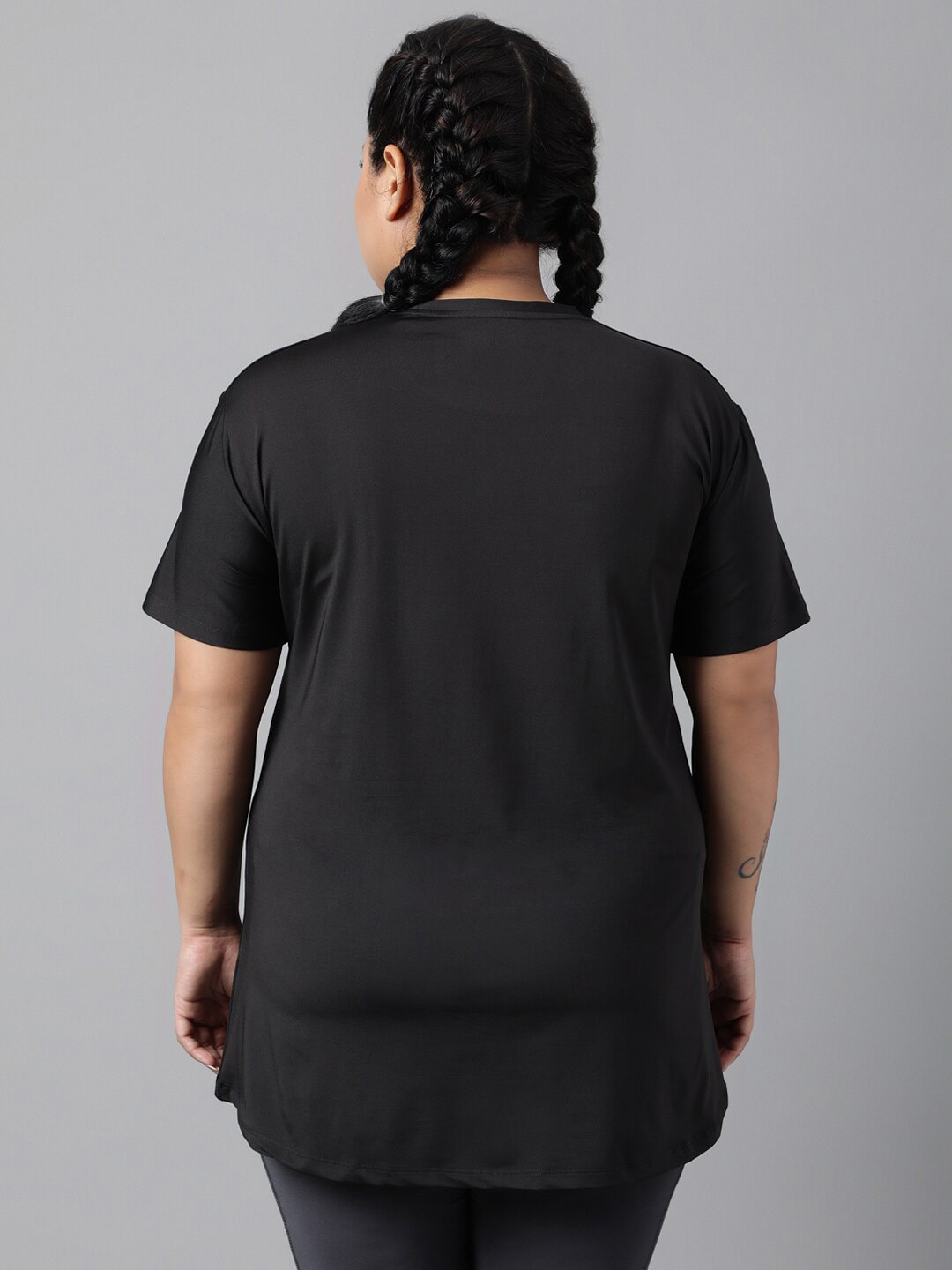 MKH Plus Size Relaxed Fit Typography Printed Dri-Fit Sports T-shirt