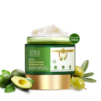 Lotus Botanicals 100% Pure Avocado & Olive Butter HydraMelt Body Cream