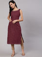 Aks Checked Chanderi Silk Straight Kurta