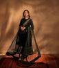 Yash Enterprise Black Rayon Cotton Embroidery Zari Sequins-Work Suit Set