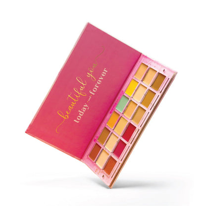 Aflairza One for All Palette, 4-in-1 Foundation, Concealer, Blush & Contour, All-in-One Face Palette for Effortless Beauty 56g