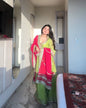 Yash Enterprise Green Faux Blooming Embroidery Sarara Suit