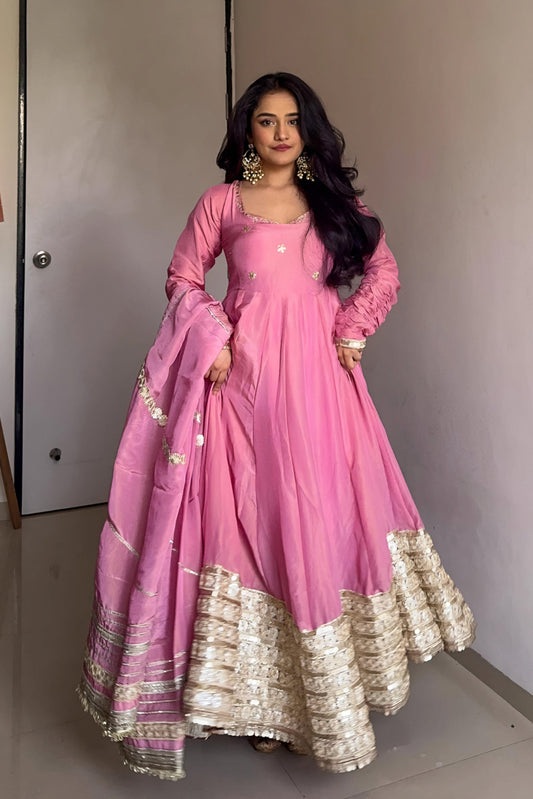 Yash Enterprise Pink Vichitra Silk Embroidery Suit Set