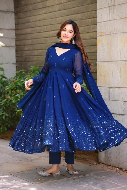 Yash Enterprise Whispering Breeze Georgette Embroidered Suit Set