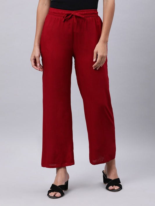 Souchii Maroon Liva Ethnic Palazzos