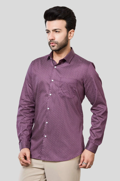 Jonesburg Men's Printed Slim Fit Formal Shirt