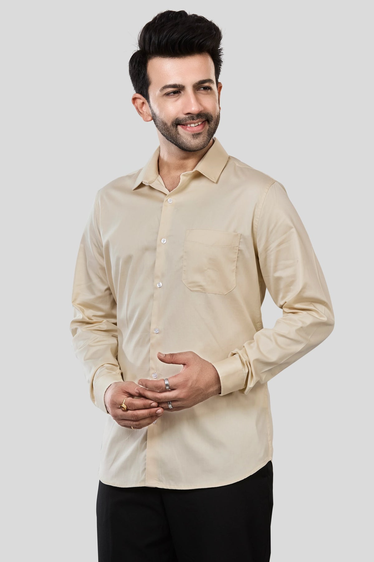 Jonesburg Men's Solid Slim Fit Formal Shirt