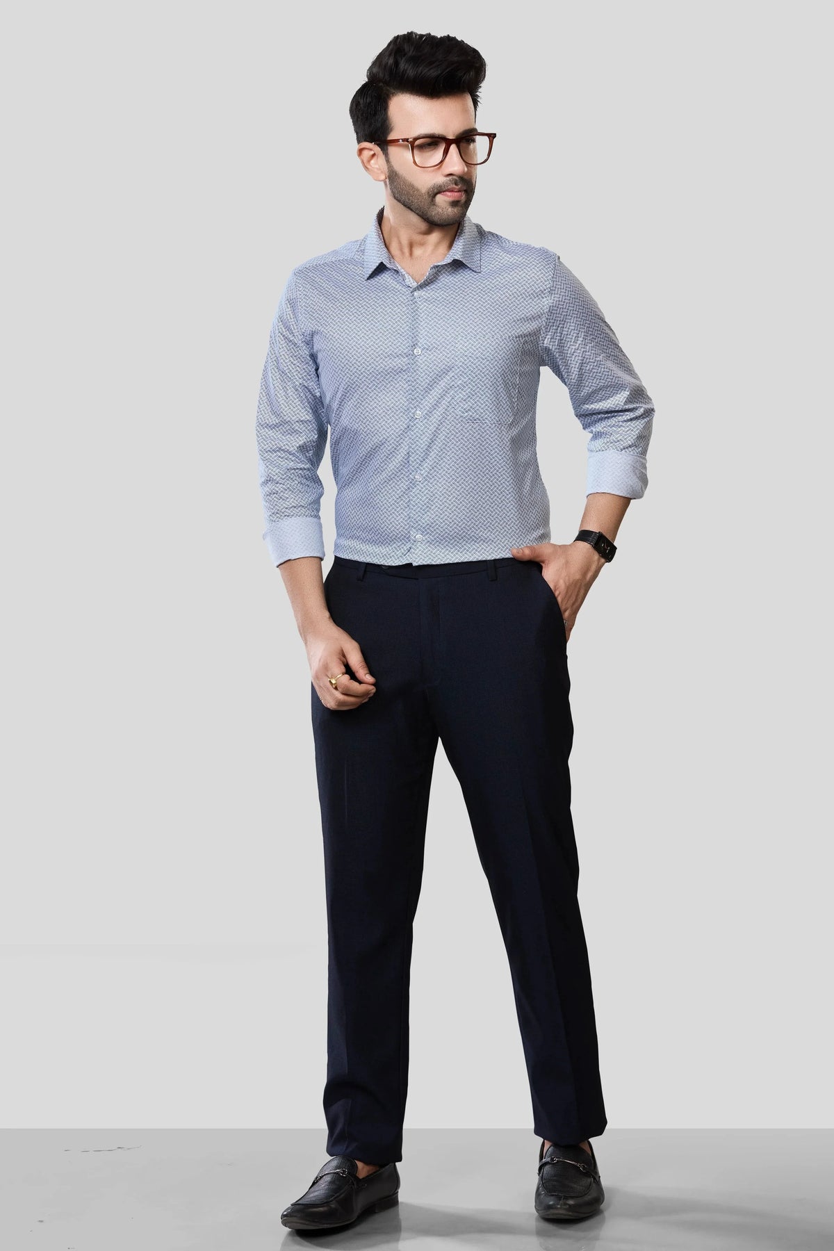 Jonesburg Men's Printed Slim Fit Formal Shirt