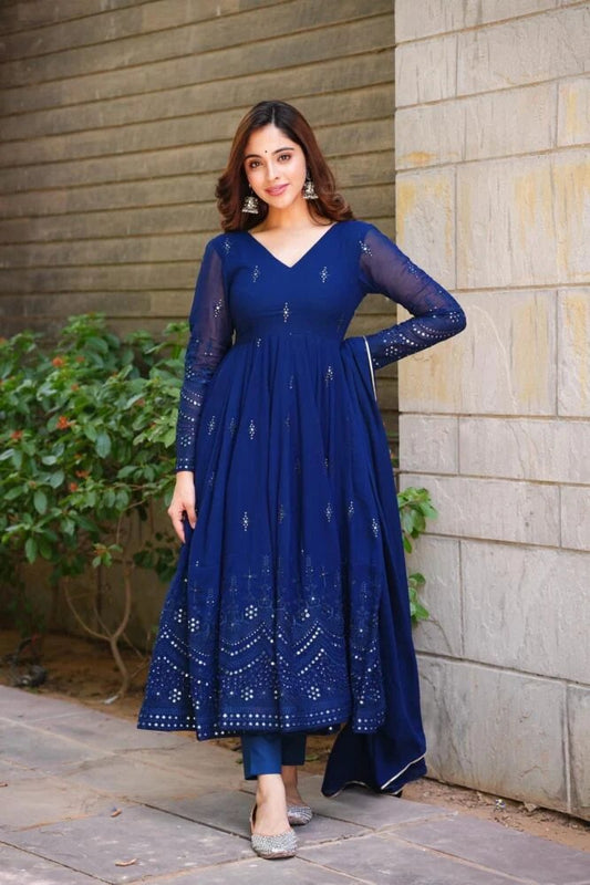 Yash Enterprise Whispering Breeze Georgette Embroidered Suit Set