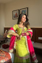 Yash Enterprise Green Faux Blooming Embroidery Sarara Suit
