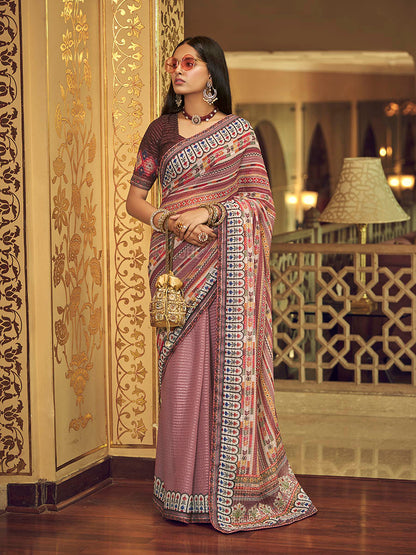 Myra Multicolour Gorgette Designer Saree