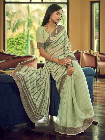 Myra Multicolour Gorgette Designer Saree