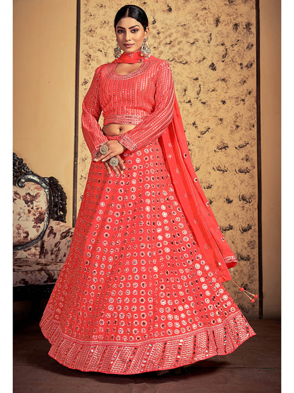 Myra Neon Art Silk Heavy Embroidered Designer Lehenga