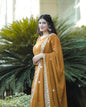 Yash Enterprise Mustard Georgette And Silk Embroidered Anarkali Salwar Suit