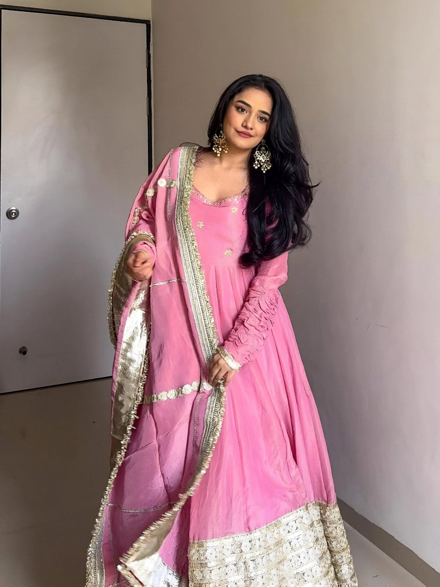 Yash Enterprise Pink Vichitra Silk Embroidery Suit Set