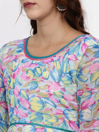 Souchii Multicoloured Printed Maxi Dress