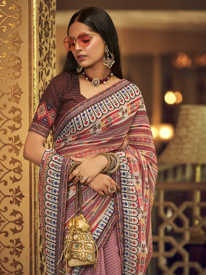 Myra Multicolour Gorgette Designer Saree