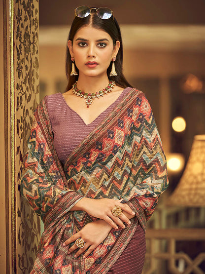 Myra Multicolour Gorgette Designer Saree