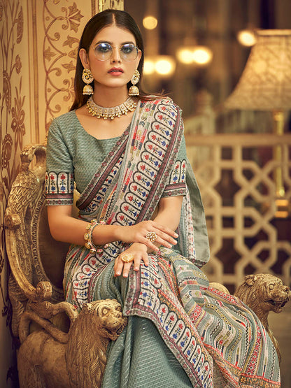 Myra Multicolour Gorgette Designer Saree