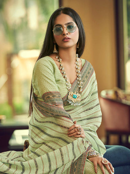 Myra Multicolour Gorgette Designer Saree