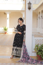 Yash Enterprise Black Georgette Embroidery Work Stiched Suit
